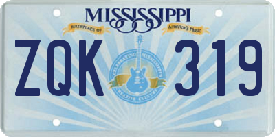 MS license plate ZQK319