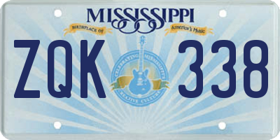 MS license plate ZQK338