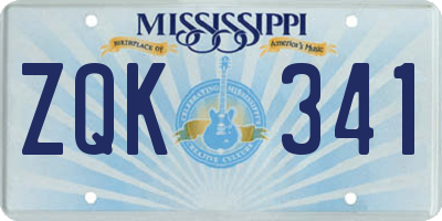 MS license plate ZQK341