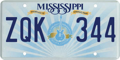 MS license plate ZQK344