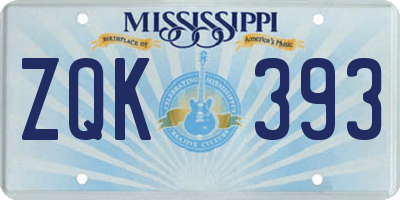 MS license plate ZQK393