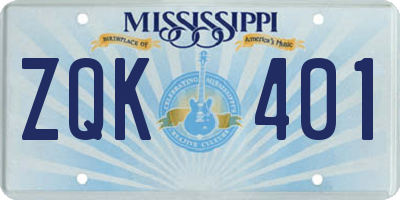 MS license plate ZQK401