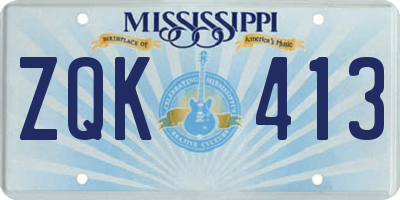 MS license plate ZQK413