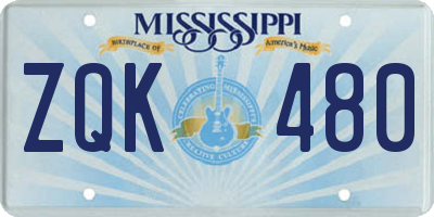 MS license plate ZQK480