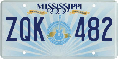 MS license plate ZQK482