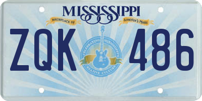 MS license plate ZQK486