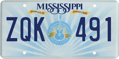 MS license plate ZQK491
