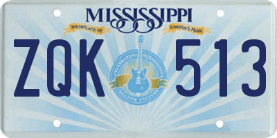 MS license plate ZQK513