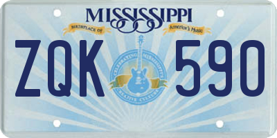 MS license plate ZQK590