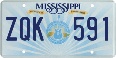MS license plate ZQK591
