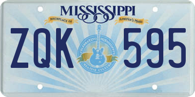 MS license plate ZQK595