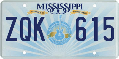 MS license plate ZQK615