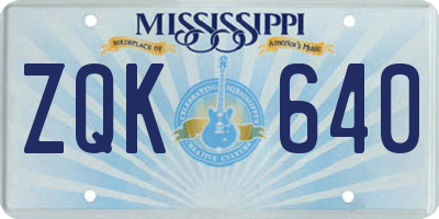 MS license plate ZQK640