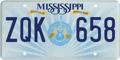 MS license plate ZQK658