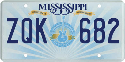 MS license plate ZQK682