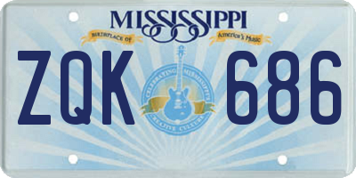 MS license plate ZQK686