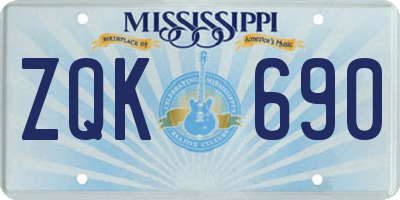 MS license plate ZQK690