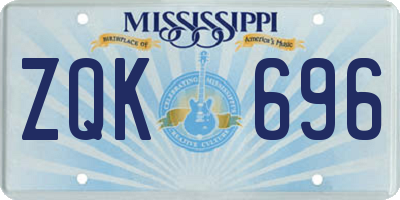 MS license plate ZQK696