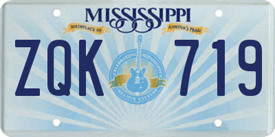 MS license plate ZQK719