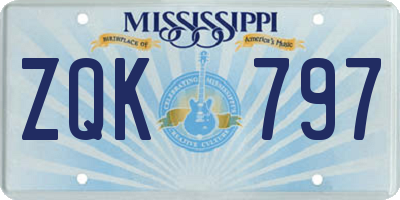 MS license plate ZQK797