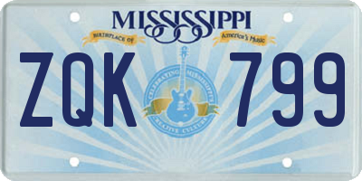 MS license plate ZQK799
