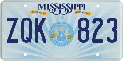 MS license plate ZQK823