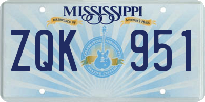 MS license plate ZQK951