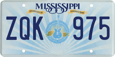 MS license plate ZQK975