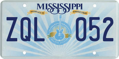 MS license plate ZQL052