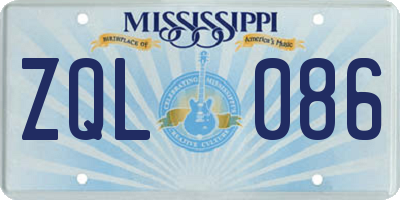 MS license plate ZQL086