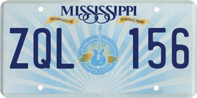 MS license plate ZQL156