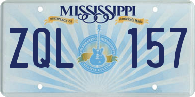 MS license plate ZQL157