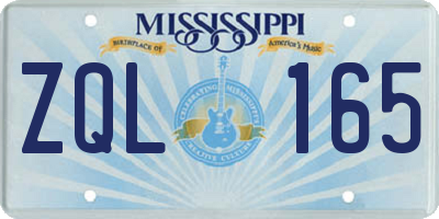 MS license plate ZQL165