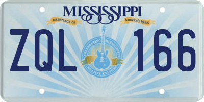 MS license plate ZQL166