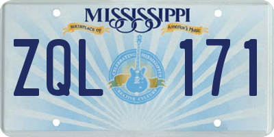 MS license plate ZQL171