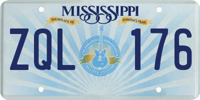 MS license plate ZQL176