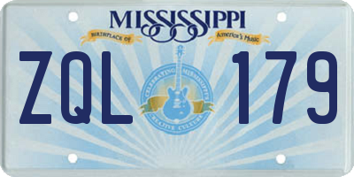 MS license plate ZQL179