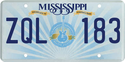 MS license plate ZQL183