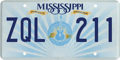 MS license plate ZQL211