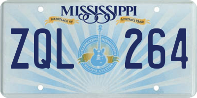 MS license plate ZQL264