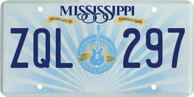 MS license plate ZQL297