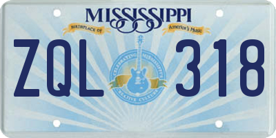 MS license plate ZQL318