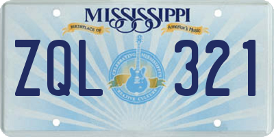 MS license plate ZQL321