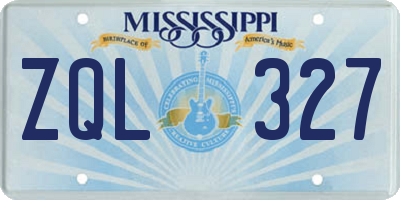 MS license plate ZQL327