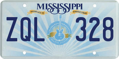 MS license plate ZQL328