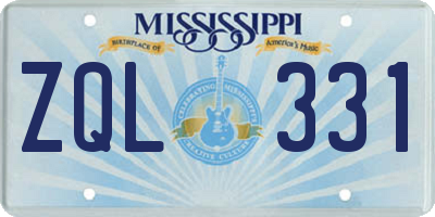 MS license plate ZQL331