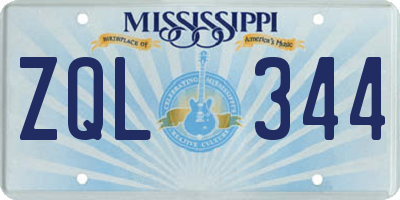 MS license plate ZQL344