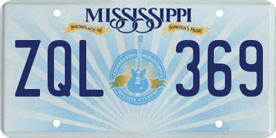 MS license plate ZQL369