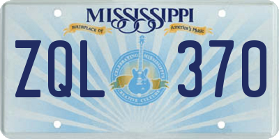 MS license plate ZQL370