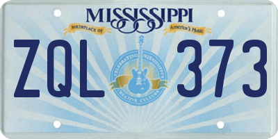 MS license plate ZQL373